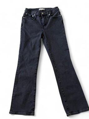 Madewell Mid Rise Kick Out Jeans Black Cropped Size 25